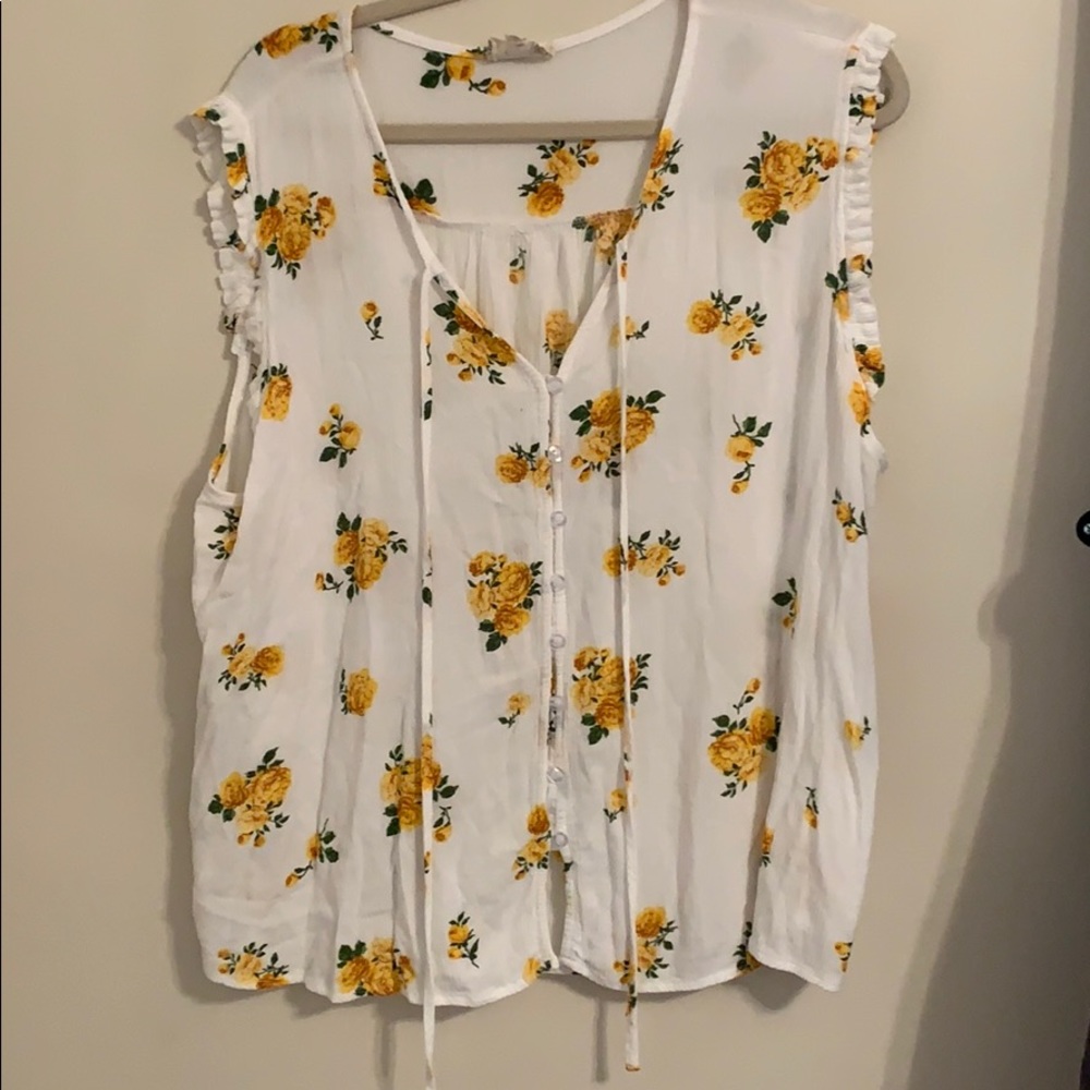 Button down floral top